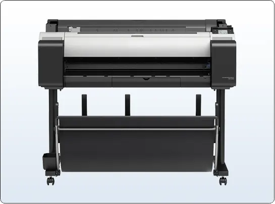 Large-format printer used to produce oversized technical drawings, aircraft schematics, and engineering plans on wide sheets of paper