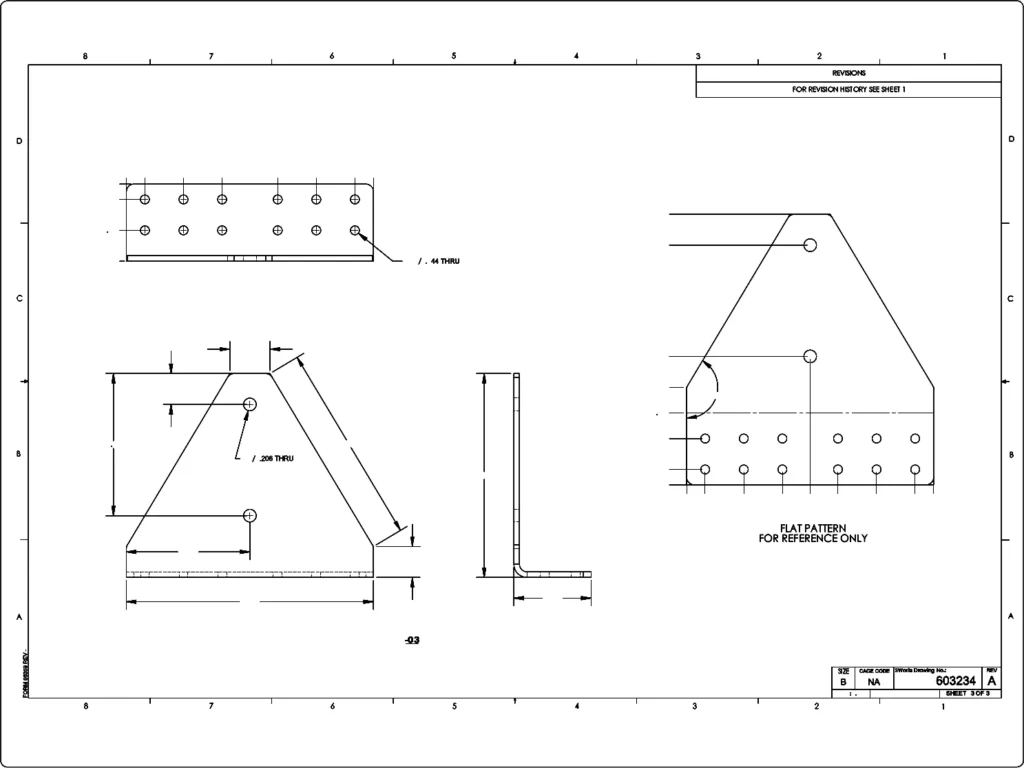 Technical detail drawing showing an enlarged view of a specific component or feature to illustrate its dimensions, shape, and construction more clearly