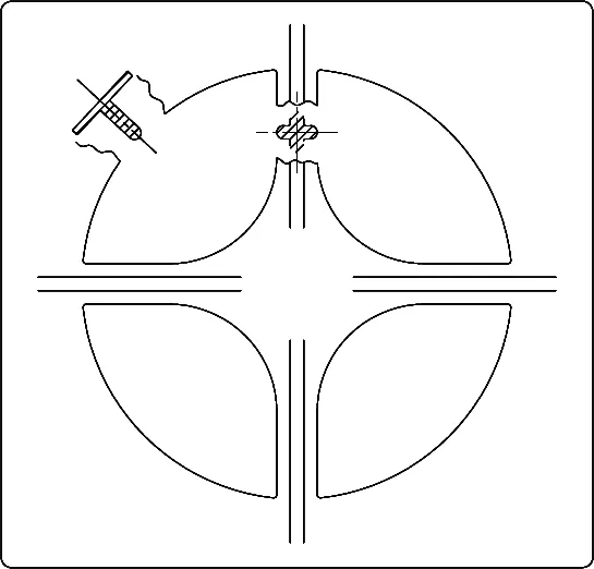 Technical drawing illustrating revolved sections, with cross-sectional profiles rotated into the plane of the drawing to show the shape of a component