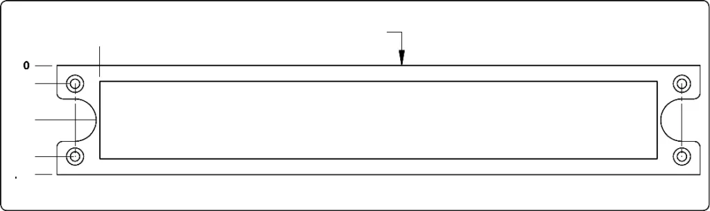 Technical drawing representing an object using a single view to show its essential shape and features when additional views are unnecessary