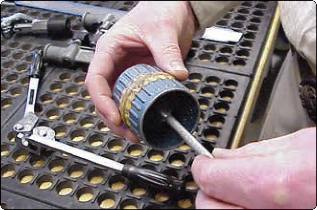 Deburring tool used to remove sharp edges and burrs from the inside or outside of cut aircraft metal tubing