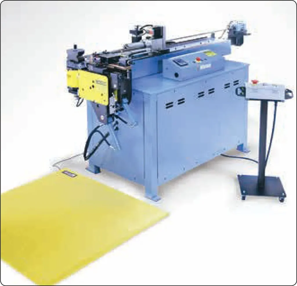 CNC™ tube bending machine used to produce precise, repeatable bends in aircraft rigid fluid lines according to programmed dimensions