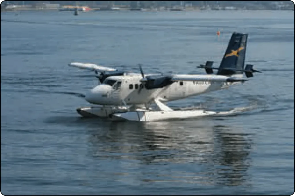 De Havilland Twin Otter floatplane equipped with floats for takeoff and landing on water