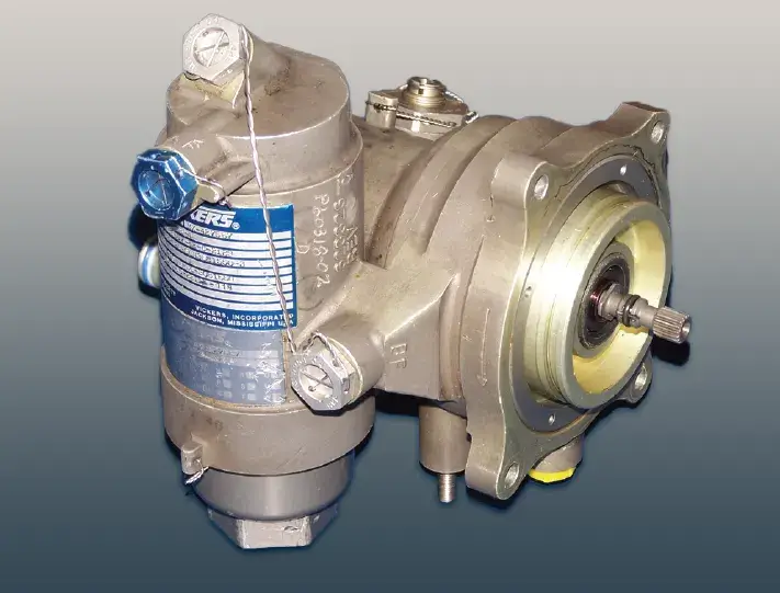 Gas turbine engine fuel pump and filter assembly used to pressurize and clean fuel before delivery to the engine fuel system