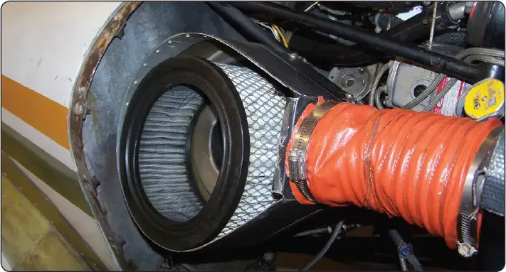 Image showing the location of the air filter within an aircraft engine induction system