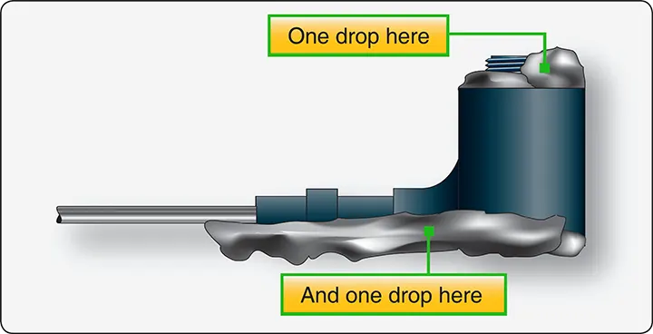 Felt lubricator used to apply lubricant to the moving components of an aircraft magneto ignition system