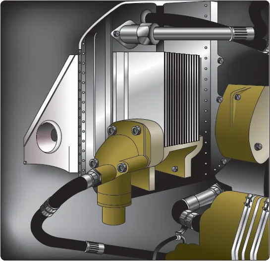 Aircraft engine oil cooler used to dissipate heat from the lubricating oil and maintain suitable operating temperatures