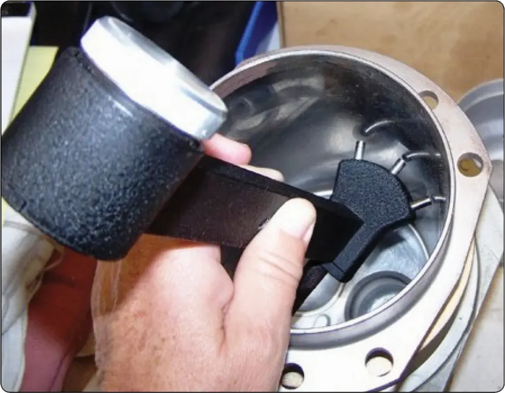 Cylinder bore gauge used to measure the internal diameter of an aircraft reciprocating engine cylinder during dimensional inspection